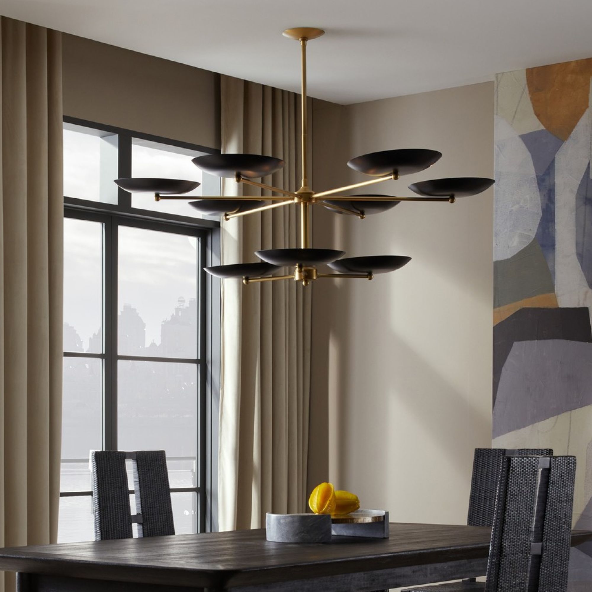 Arteriors Home Griffith Two Tiered Chandelier Bronze and Antique Brass ...