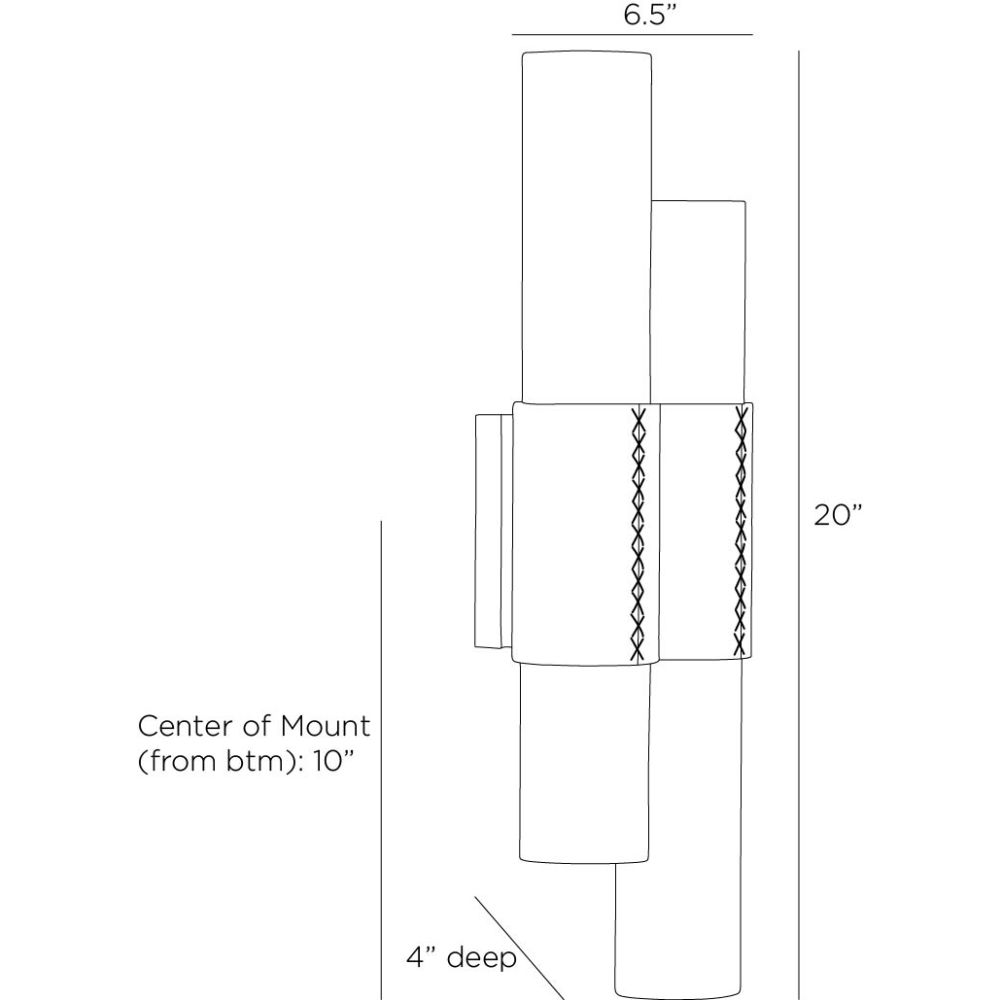 arteriors huntington sconce diagram