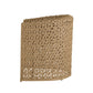 Woven basket with a geometric pattern on a white background