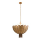 Decorative pendant light with a gold chain on a white background