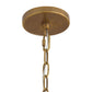 Brass ceiling light fixture with chain on a white background