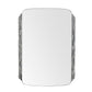 Rectangular wall light fixture with a white glass cover on a white background