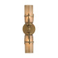 Decorative wall sconce with gold and bronze finish on a white background