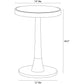 Line drawing of a round table with dimensions labeled