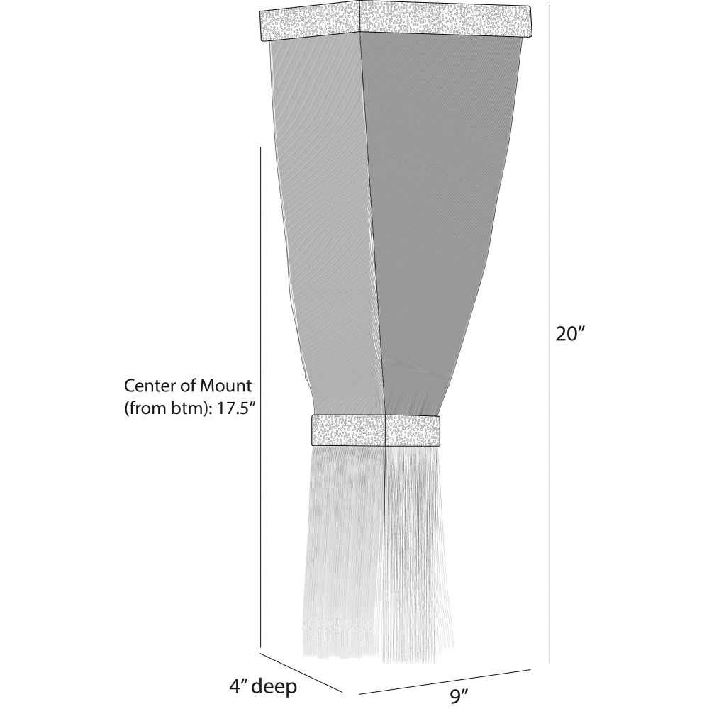 Measurement chart of a sconce with dimensions labeled.
