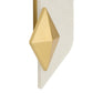 Gold geometric wall sconce on a white background