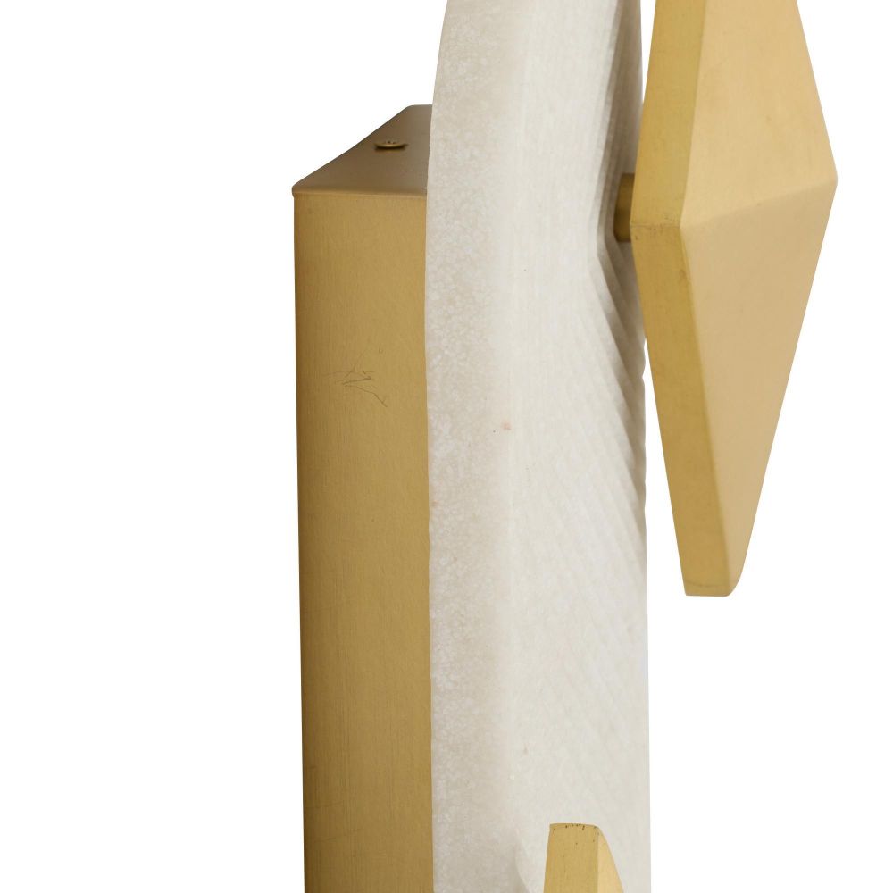 Gold-framed sconce with a white background