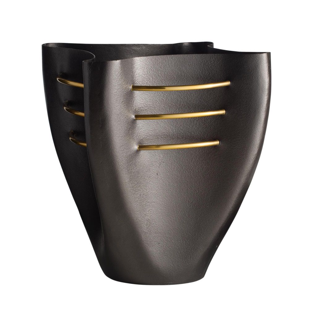 Decorative vase with gold accents on a white background
