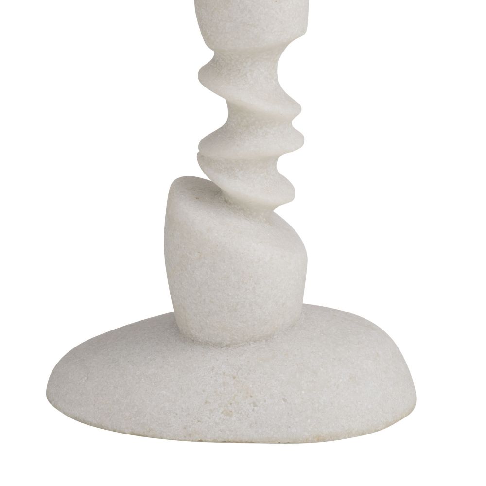 White marble candle holder on a white background