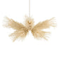 Decorative pendant light with natural straw-like material on a white background
