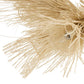 Close-up of a straw-like material with a clear light bulb inside on a white background