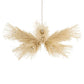 Decorative pendant light with natural straw-like material on a white background