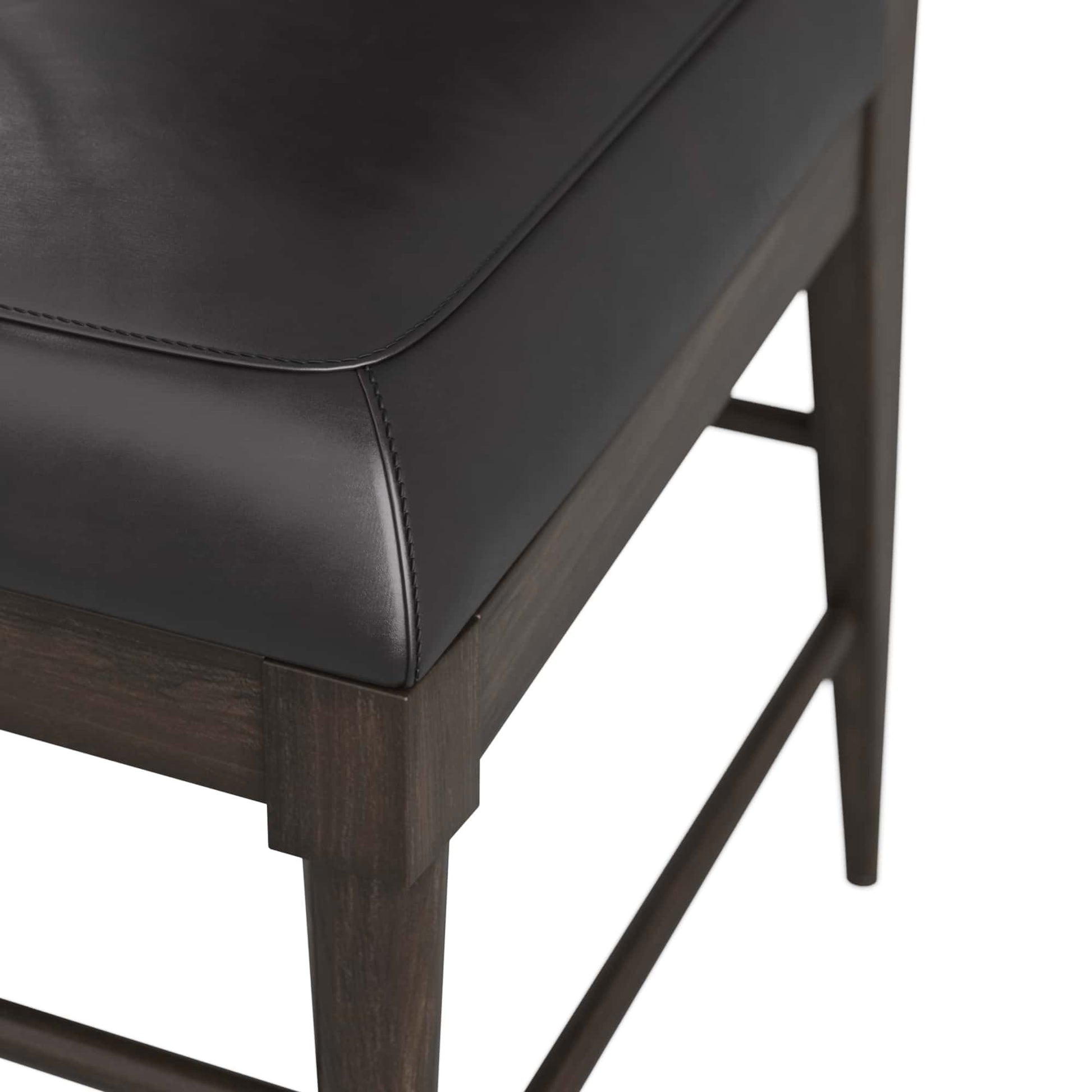 arteriors keegan chair black leather corner