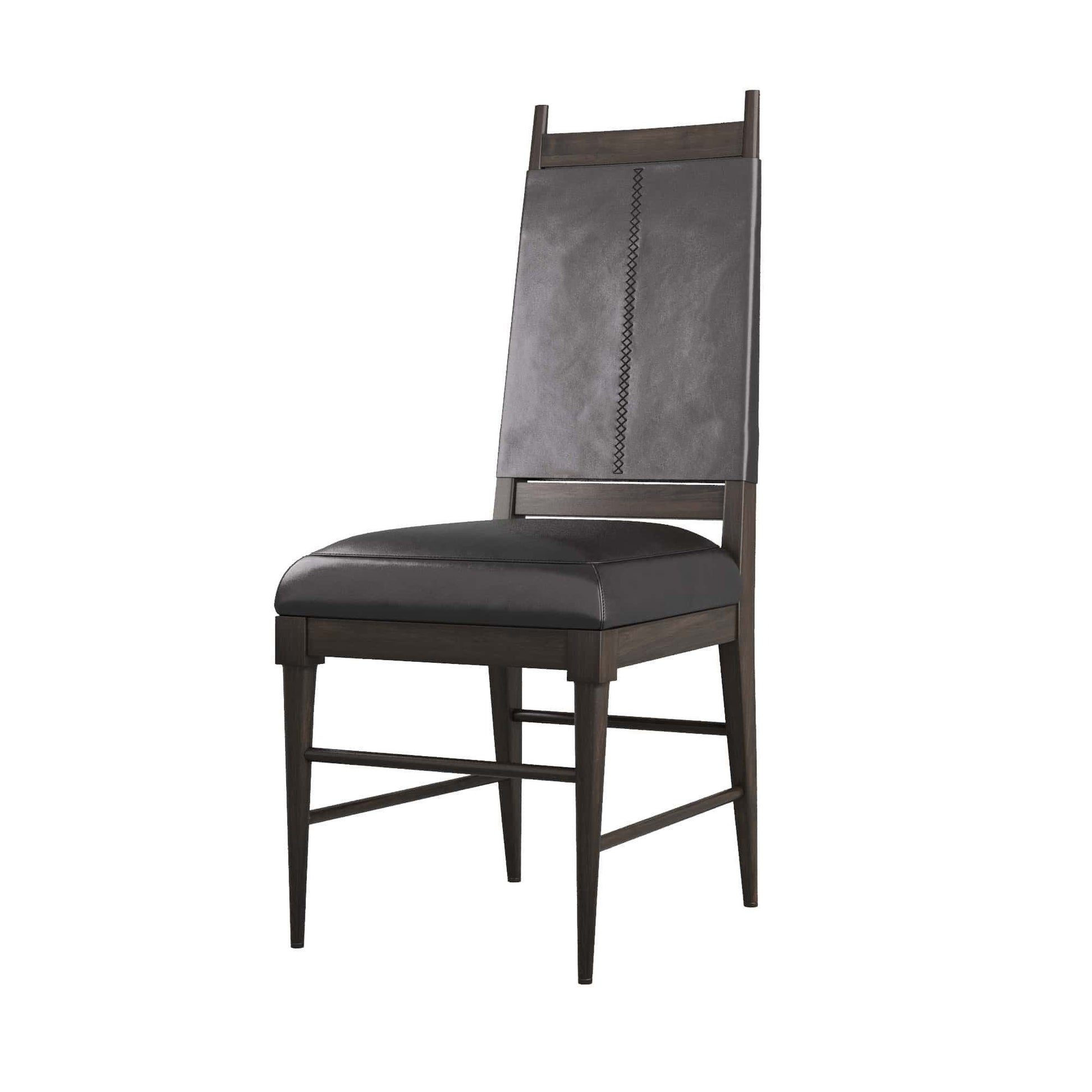 arteriors keegan chair black leather