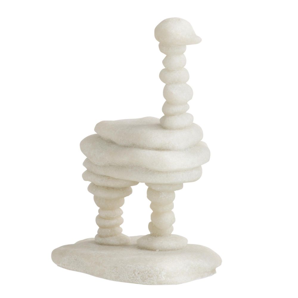 White marble sculpture on a white background