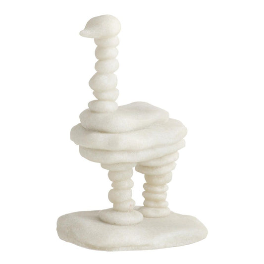 White marble sculpture on a white background