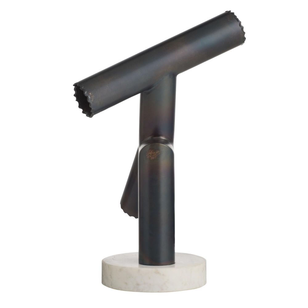 Black metal tool on a white background