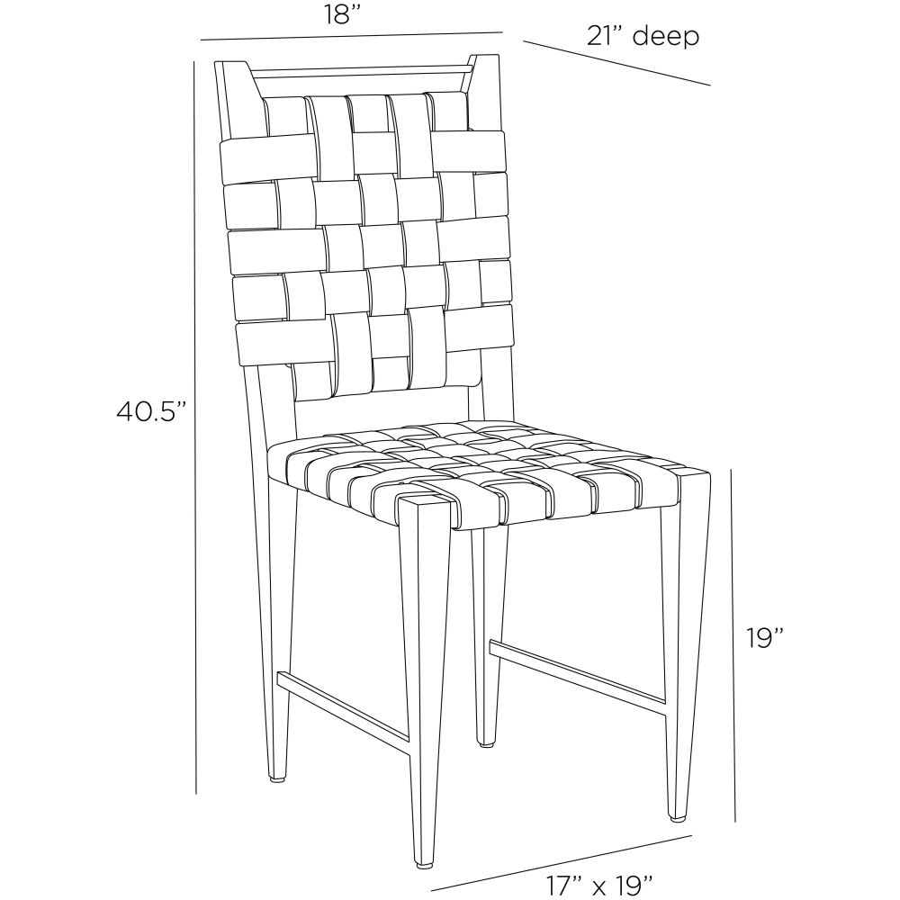 arteriors lakewood dining chair diagram