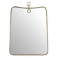 Rectangular mirror with gold frame on a white background