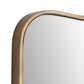 Rectangular mirror with a gold frame on a white background