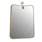 Rectangular mirror with gold frame on a white background