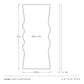 Measurement chart for Liora floor mirror with dimensions and Arteriors branding.