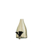 Clear glass bottle with black cap on a white background