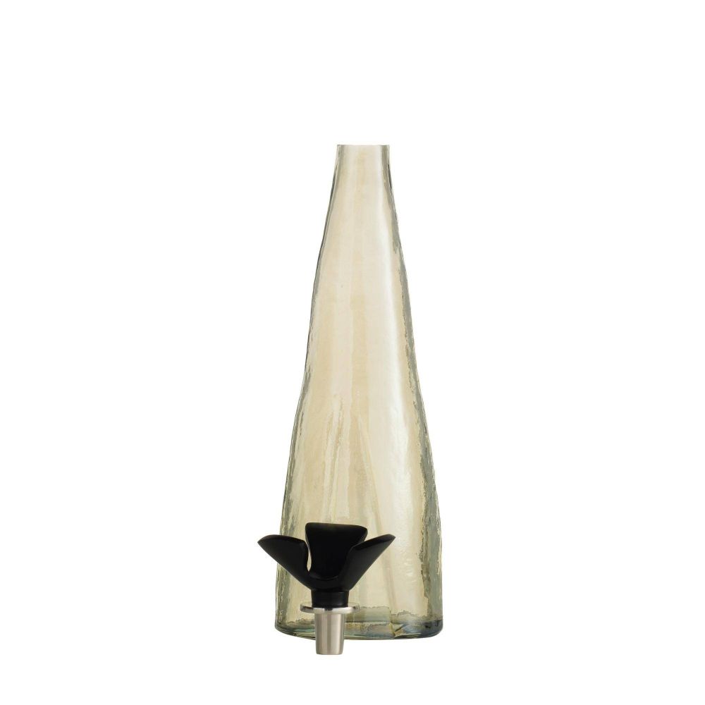 Decorative vase with a black accent on a white background