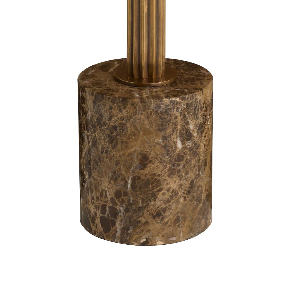 Marble base with bronze finish on a white background