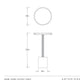 Technical drawing of a Mabel accent table with dimensions and Arteriors branding.