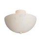 Ceiling light fixture with textured white glass shade on a white background