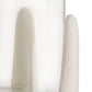 Two cylindrical ceramic vases with textured surface on a white background