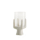 White vase with a unique design on a white background