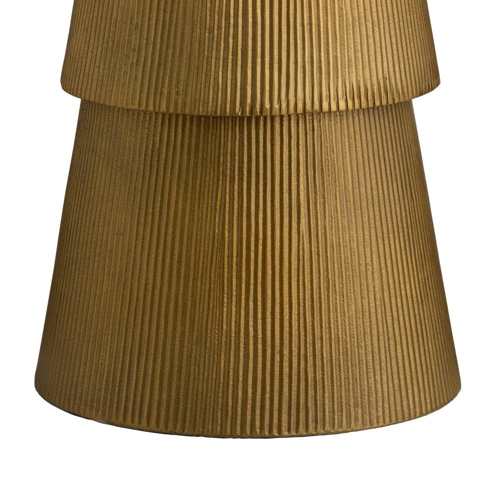 Brown ribbed lampshade on a white background