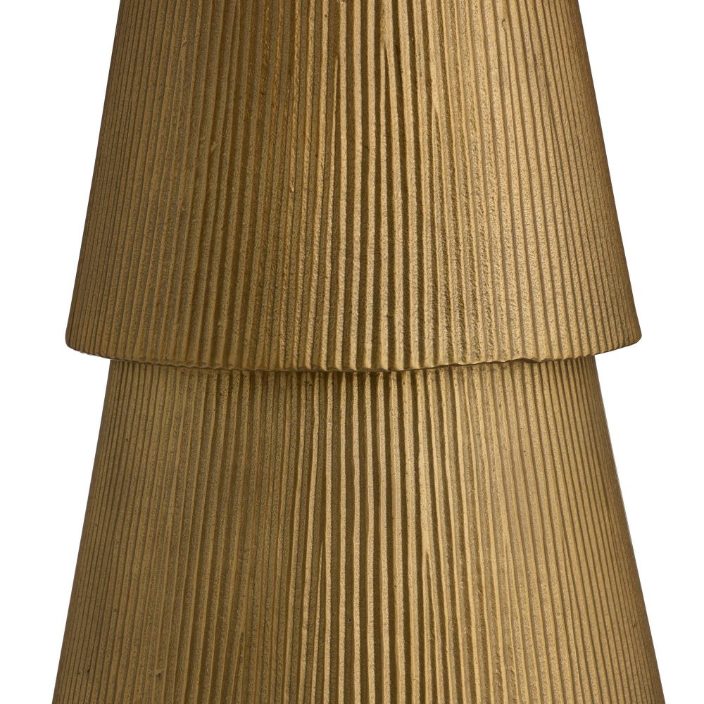 Close-up of a textured brown lampshade on a white background