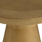Close-up of a textured cardboard stool on a white background