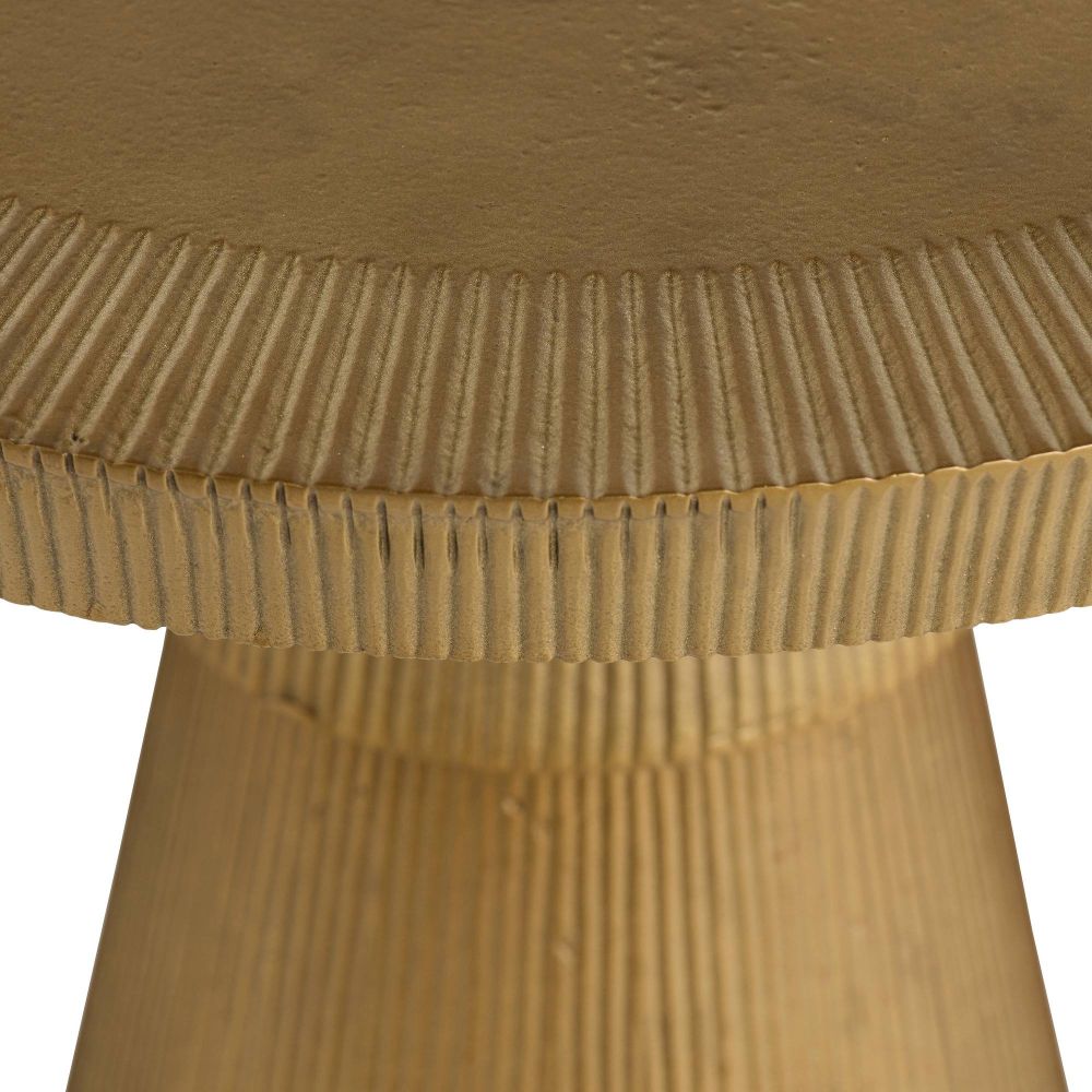 Close-up of a textured cardboard stool on a white background