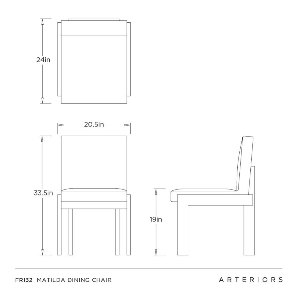 Black dining chair with cushioned seat and backrest on a white background