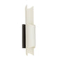 Modern wall sconce with black and white design on a white background