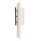 Modern wall sconce with a white shade on a white background