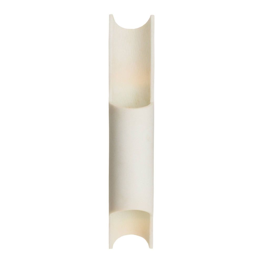 White cylindrical wall sconce on a white background