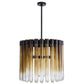 Chandelier with glass tubes on a white background