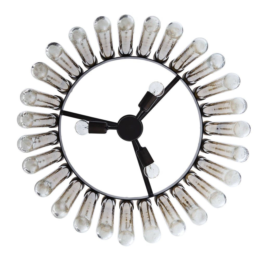 Decorative wall clock with unique design on a white background