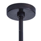 Black ceiling light fixture on a white background