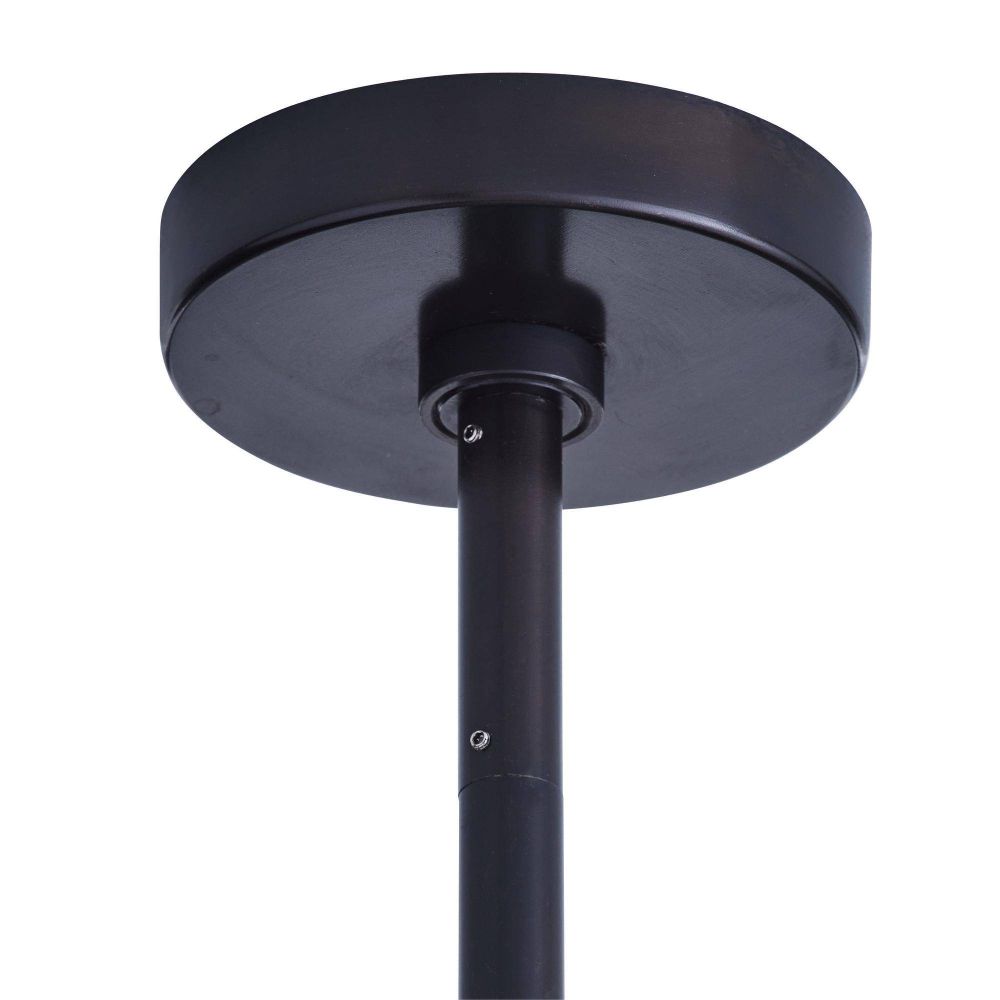 Black ceiling light fixture on a white background