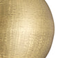 Close-up of a textured gold sphere on a white background