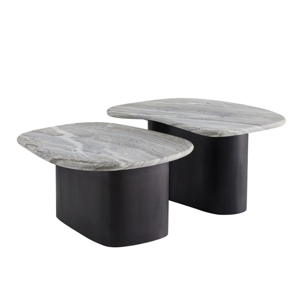 arteriors melt coffee tables set angle