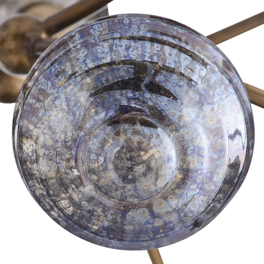 Close-up of a glass bowl with a textured surface on a white background