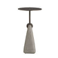 Small round table with a textured base on a white background