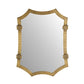 Rectangular mirror with a gold decorative frame on a white background